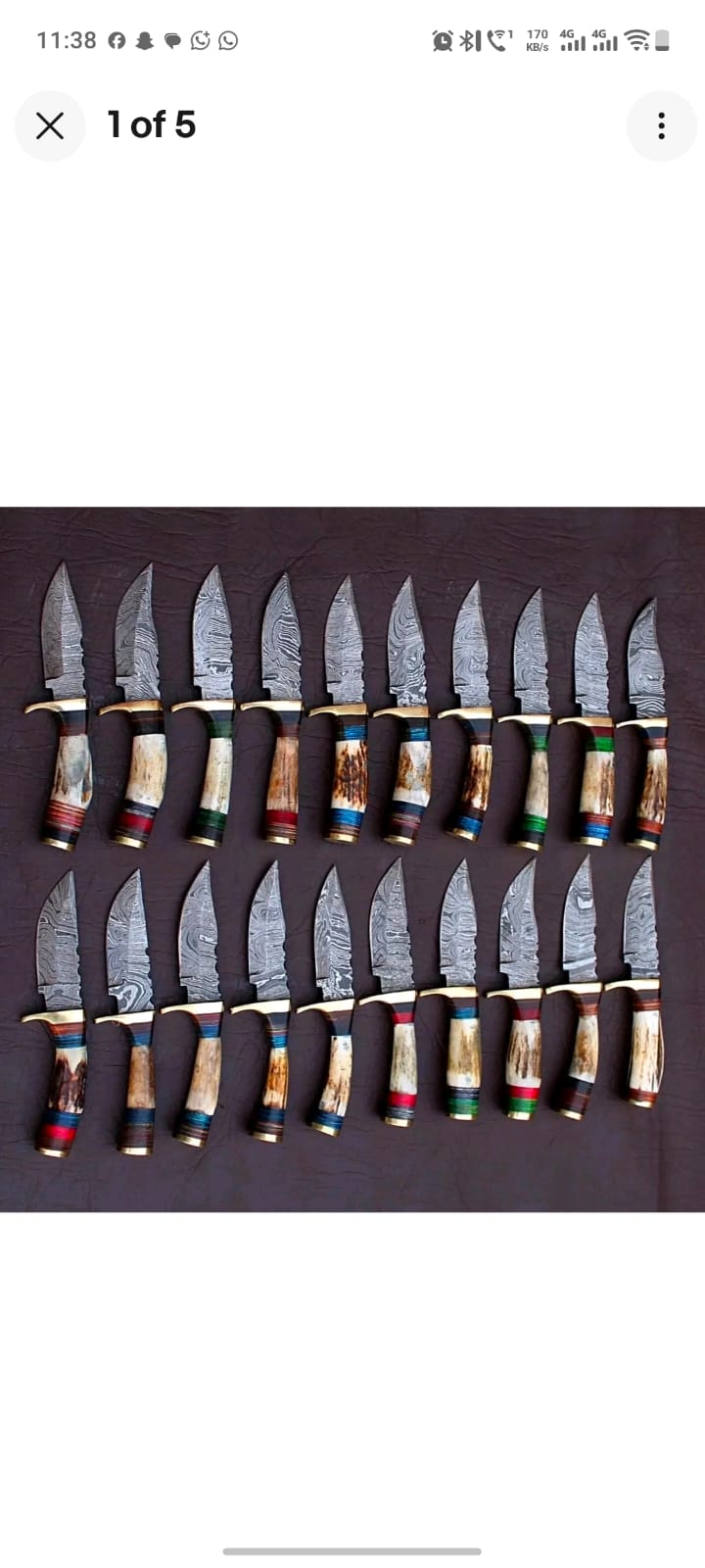 Stag Horn Hunting Knife Lot with Twenty Matched Antler Handles