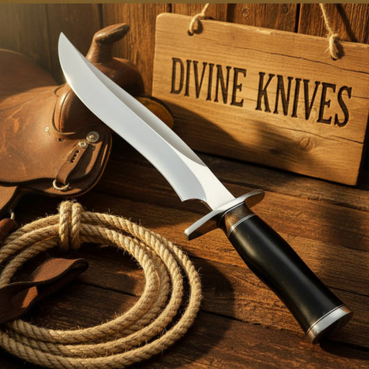 9 Inch Celtic Bowie Knife with Polished Blade & Steel Guard