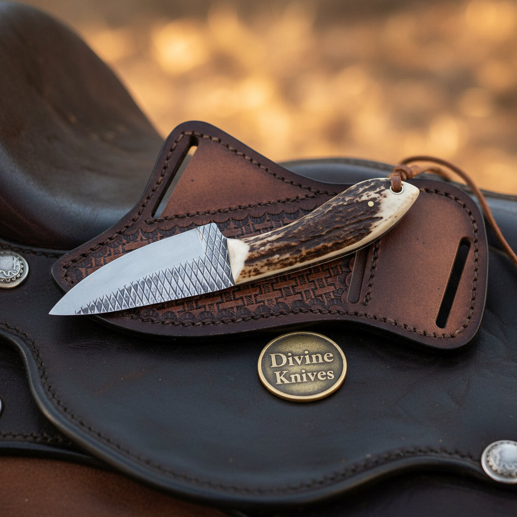 Crown Stag Drop Point Hunter Knife for Field Dressing and Camp Use