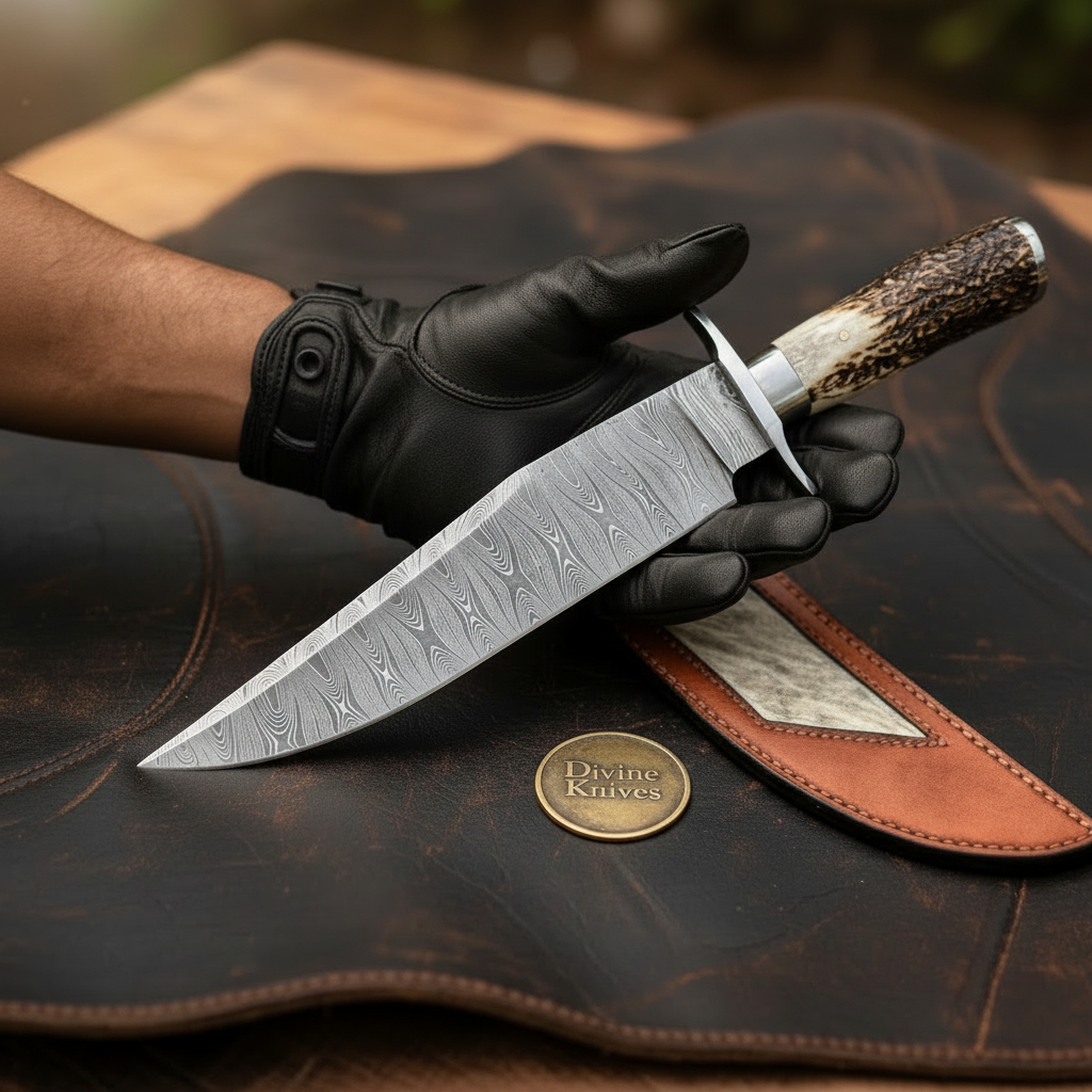 Stag Handle Sub-Hilt Bowie Knife for Collectors and Outdoorsmen