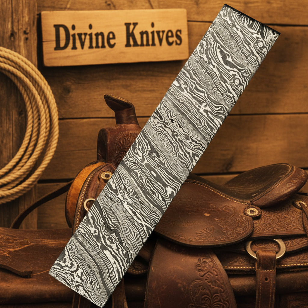 Woodgrain Damascus Billet with Forged Wood Grain Pattern