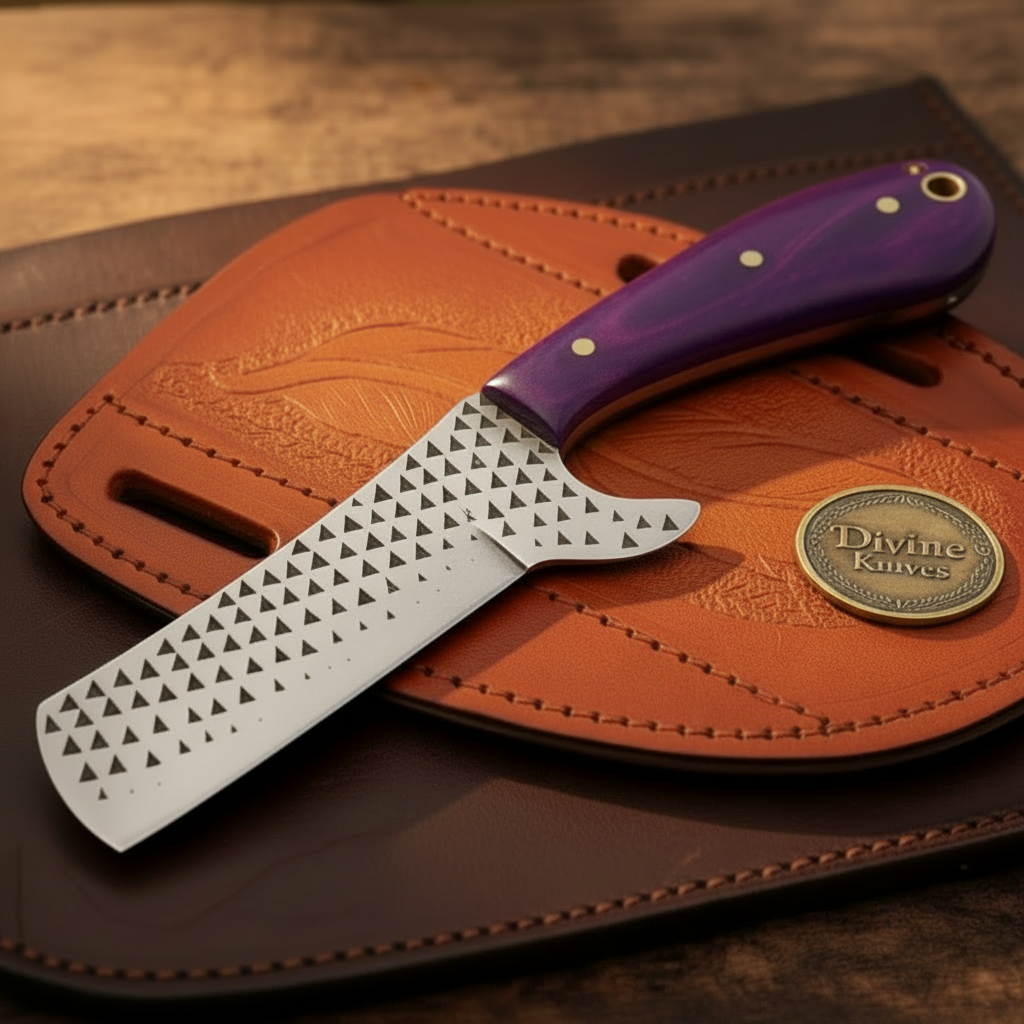 Purple Resin Handle Cowboy Bull Cutter for Trail and Everyday Use