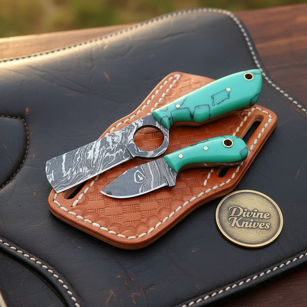 Turquoise Ring-Loop Bull Cutter & Neck Skinner Set for Serious Field Work