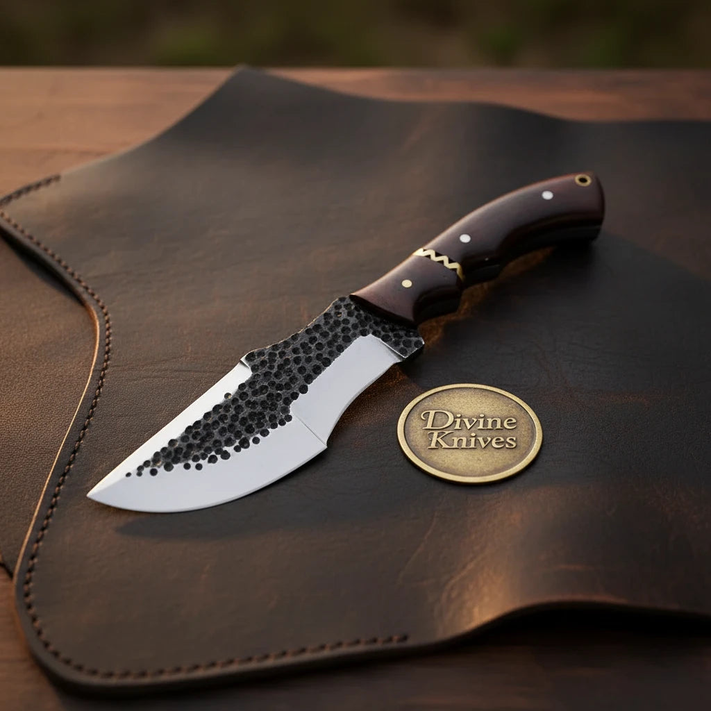 Rosewood Bushcraft Carbon Steel Tracker Knife for Outdoor Survival