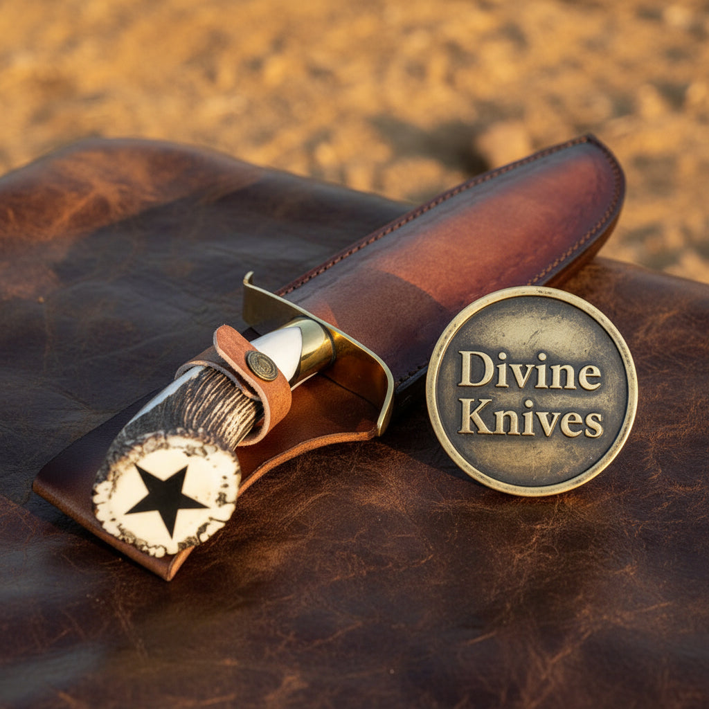 Stag handle Bowie knife