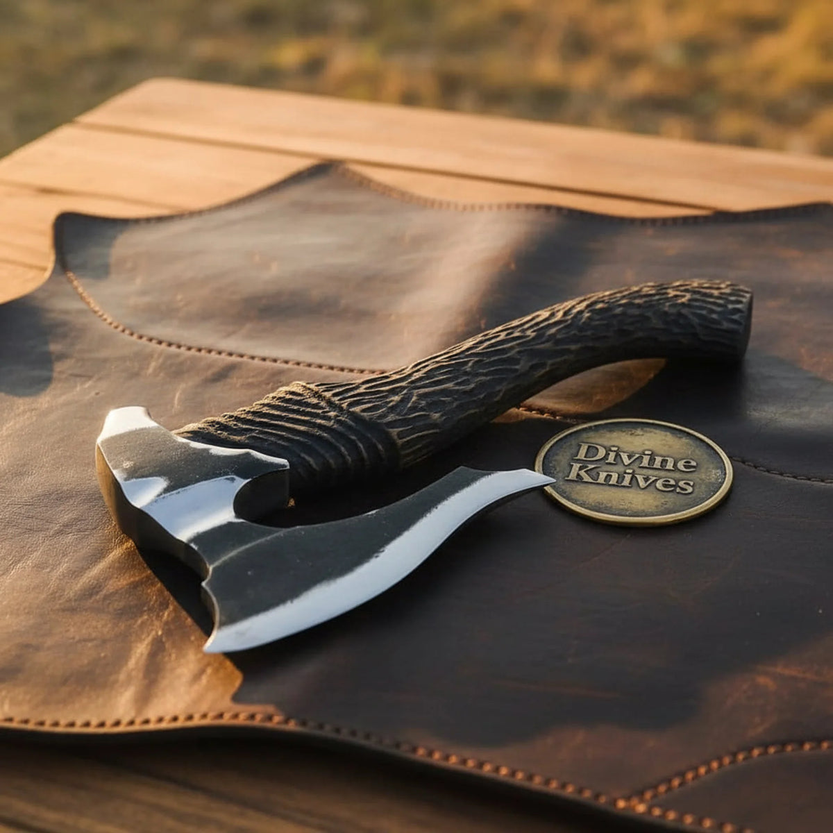 Old Ram Viking Warrior Tomahawk with Textured Ram-Style Handle