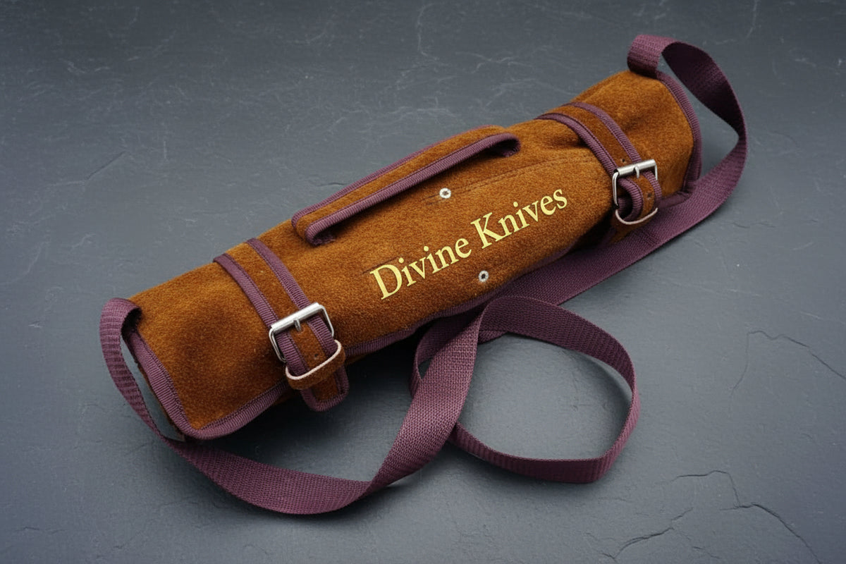 Bone Handle Caping Knife Set with Tooled Leather Roll Case