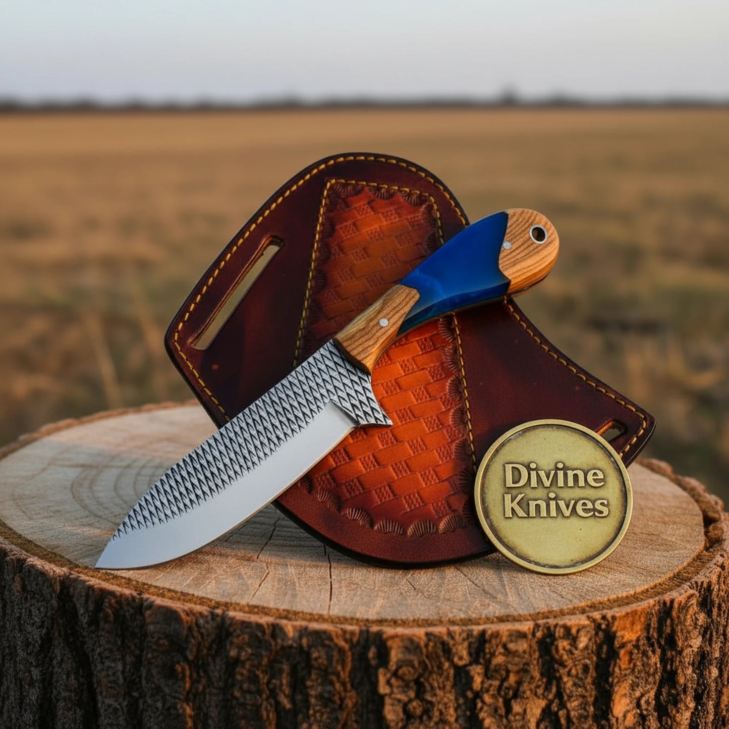 Bluewood Rasp Tail Cowboy Knife with Rasp File Blade