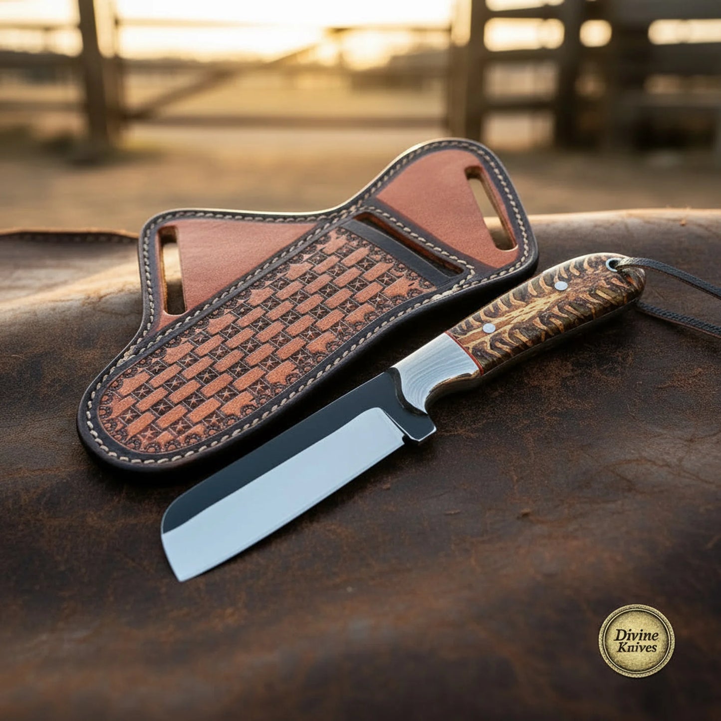 Ironhide Bullcutter Knife with Black Etched Blade