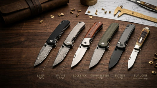 EDC Knife Lock Types Explained: Liner, Frame, Lockback, Compression, Button & Slip Joint