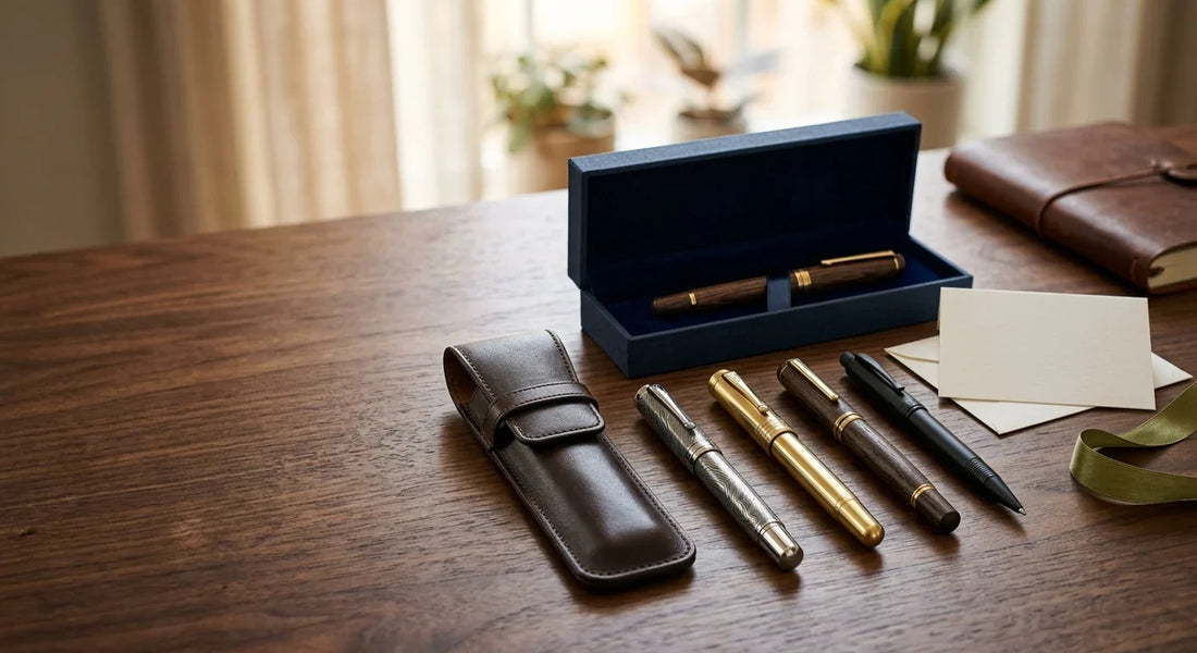 Premium pen gifts featuring luxury handmade pens and elegant gift packaging
