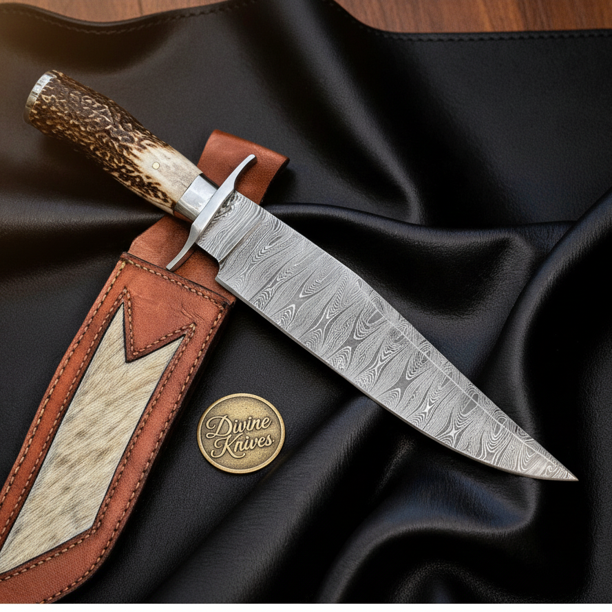 Stag Handle Sub-Hilt Bowie Knife for Collectors and Outdoorsmen