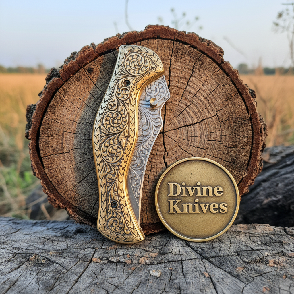 Engraved folding knife