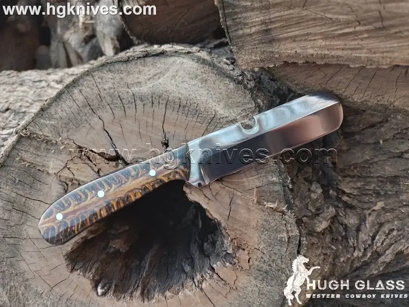 Dark Stag Horn Bull Cutter Knife for Ranch Chores and Gifting