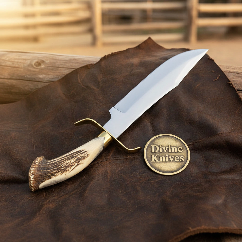 Stag handle Bowie knife