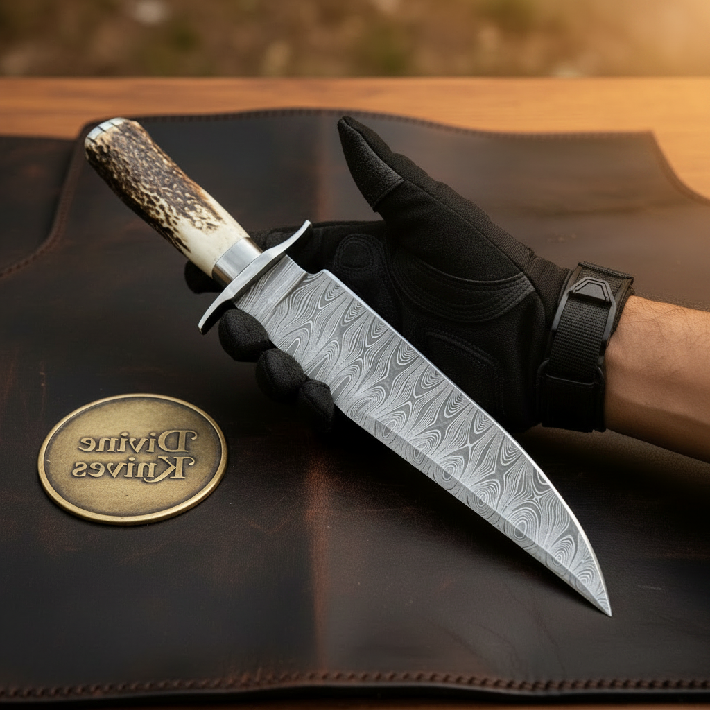 Stag Handle Sub-Hilt Bowie Knife for Collectors and Outdoorsmen