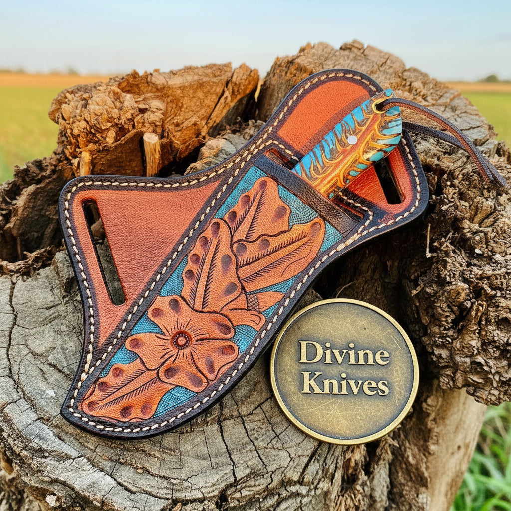 Damascus cow boy knife