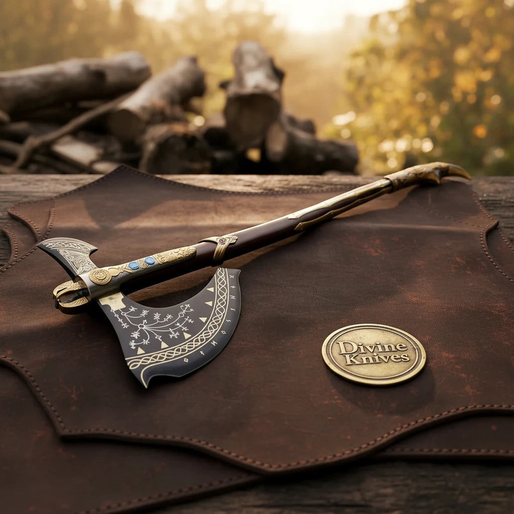 Satin Finish Bearded Hatchet with Rosewood Handle