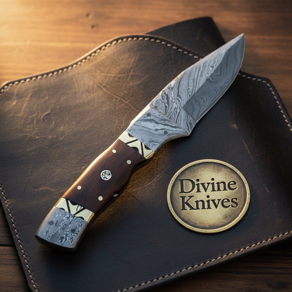 Damascus Pocket Skinner Set with Three Compact Blades