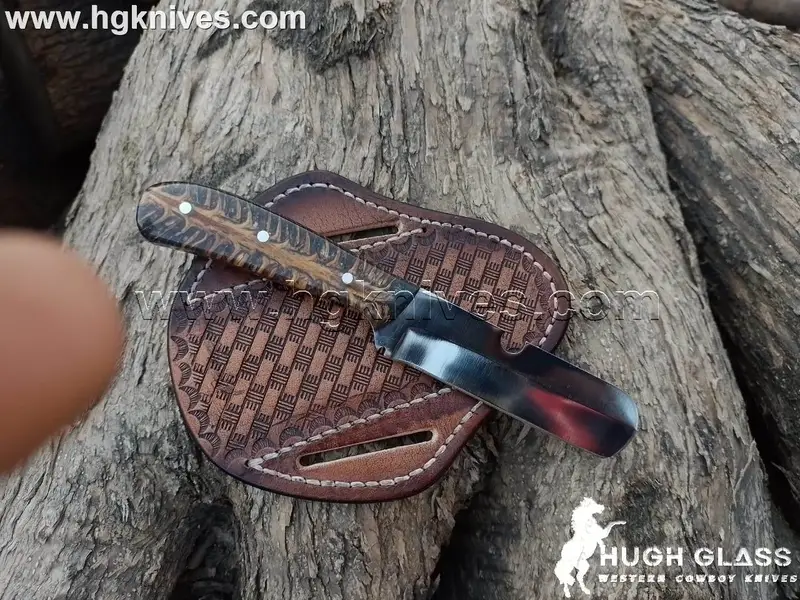Dark Stag Horn Bull Cutter Knife for Ranch Chores and Gifting