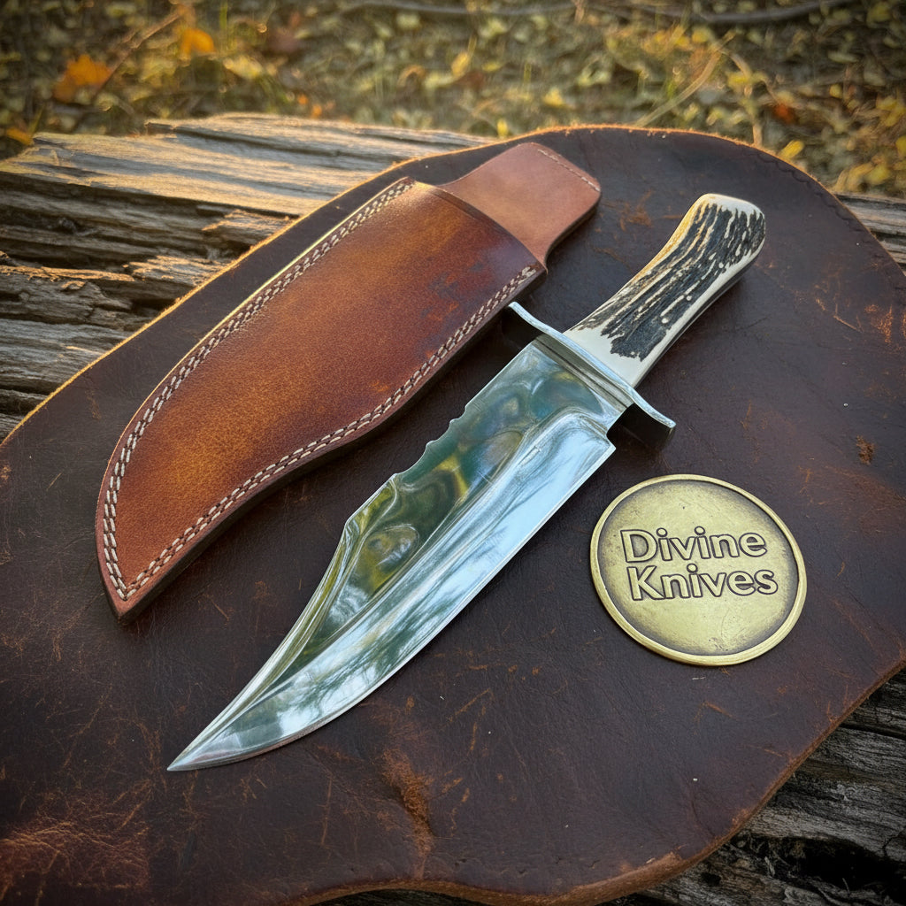 High polished stag handle