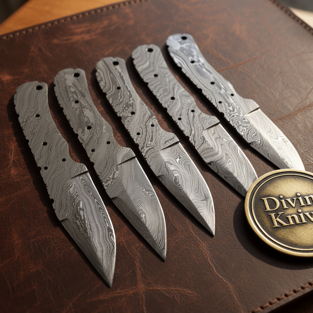 Skinner Blade Blank Bundle with Five Hand Forged Full Tang Hunting Profiles