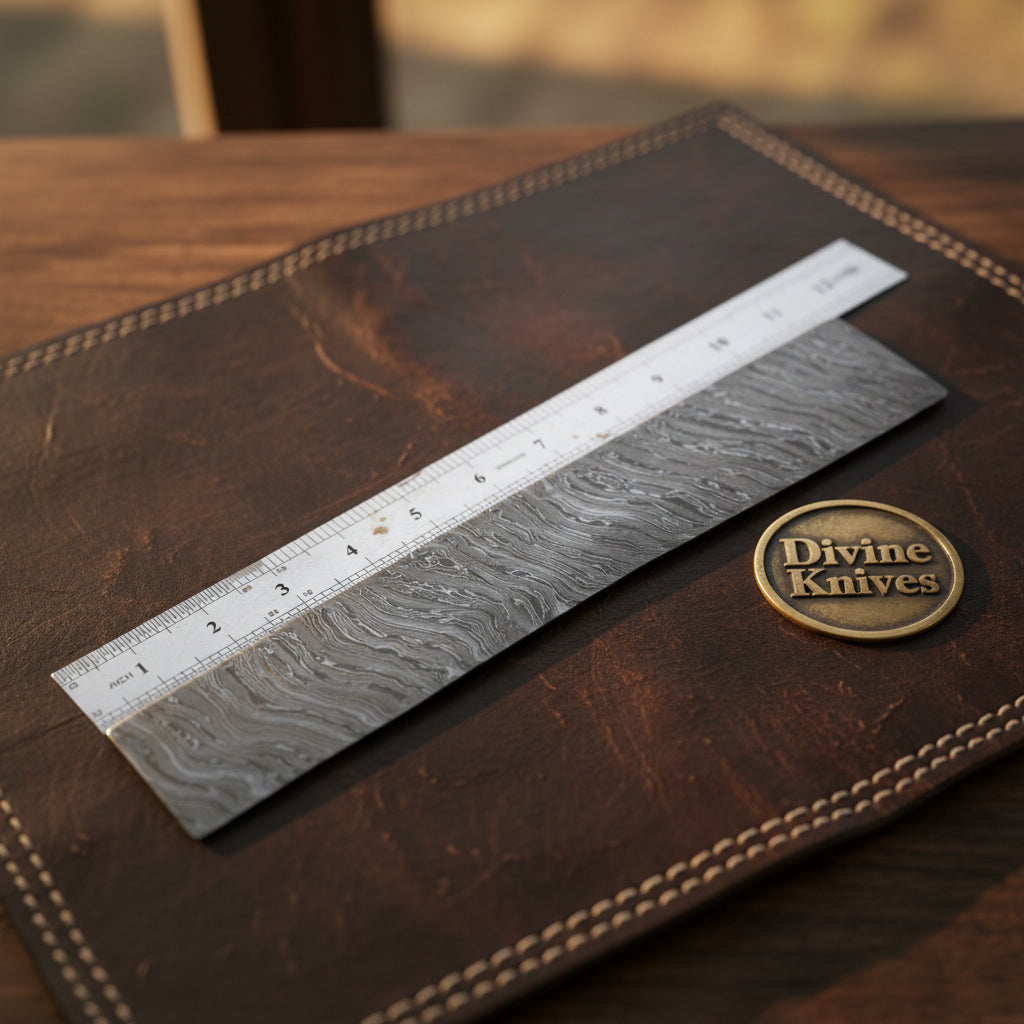 Hand Forged Steel Billet Bar for Knife Making with Layered Wave Pattern Finish