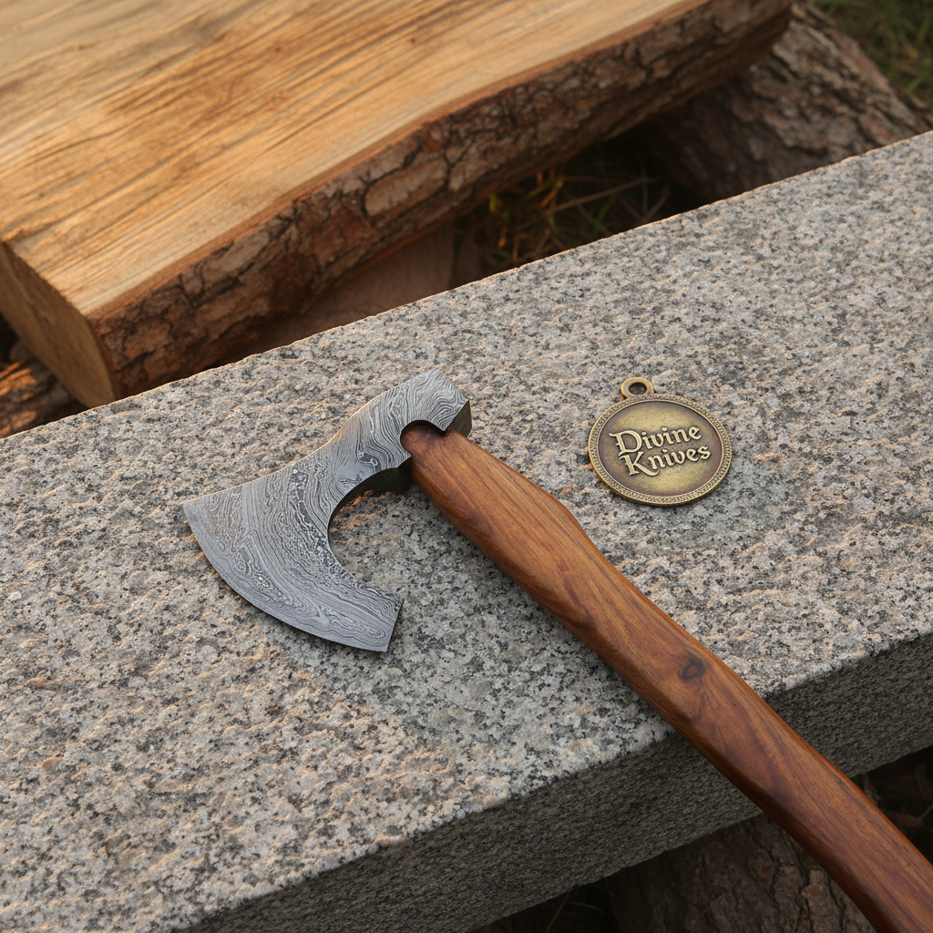 Handmade Damascus Viking Axe — Bearded Hatchet
