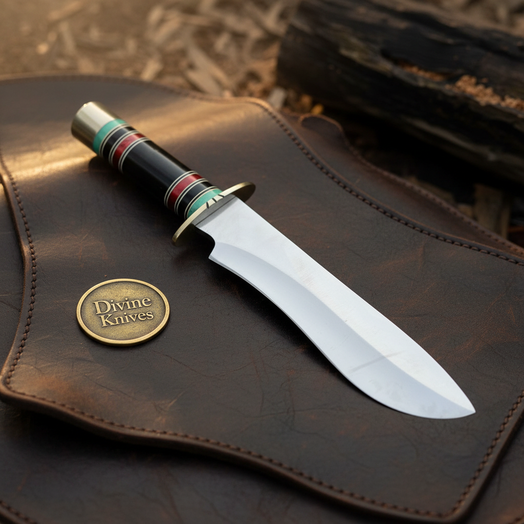 Stacked Resin Straight-Back Camp Bowie with Layered Color Handle