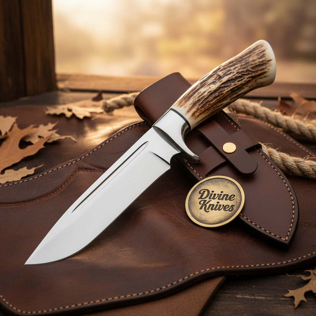 Crown Stag D2 Steel Rambo Bowie with Bold Blade