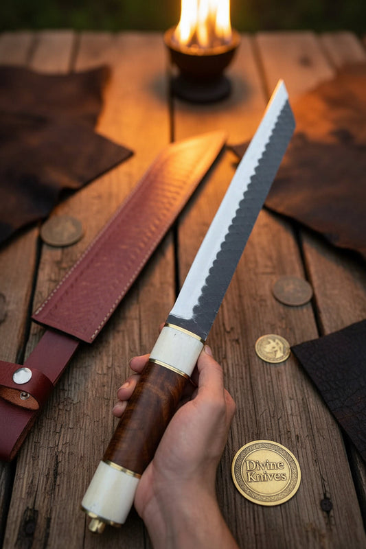 Kuroryu Tanto with Hand-Ground Blade and Traditional Wa-Style Handle