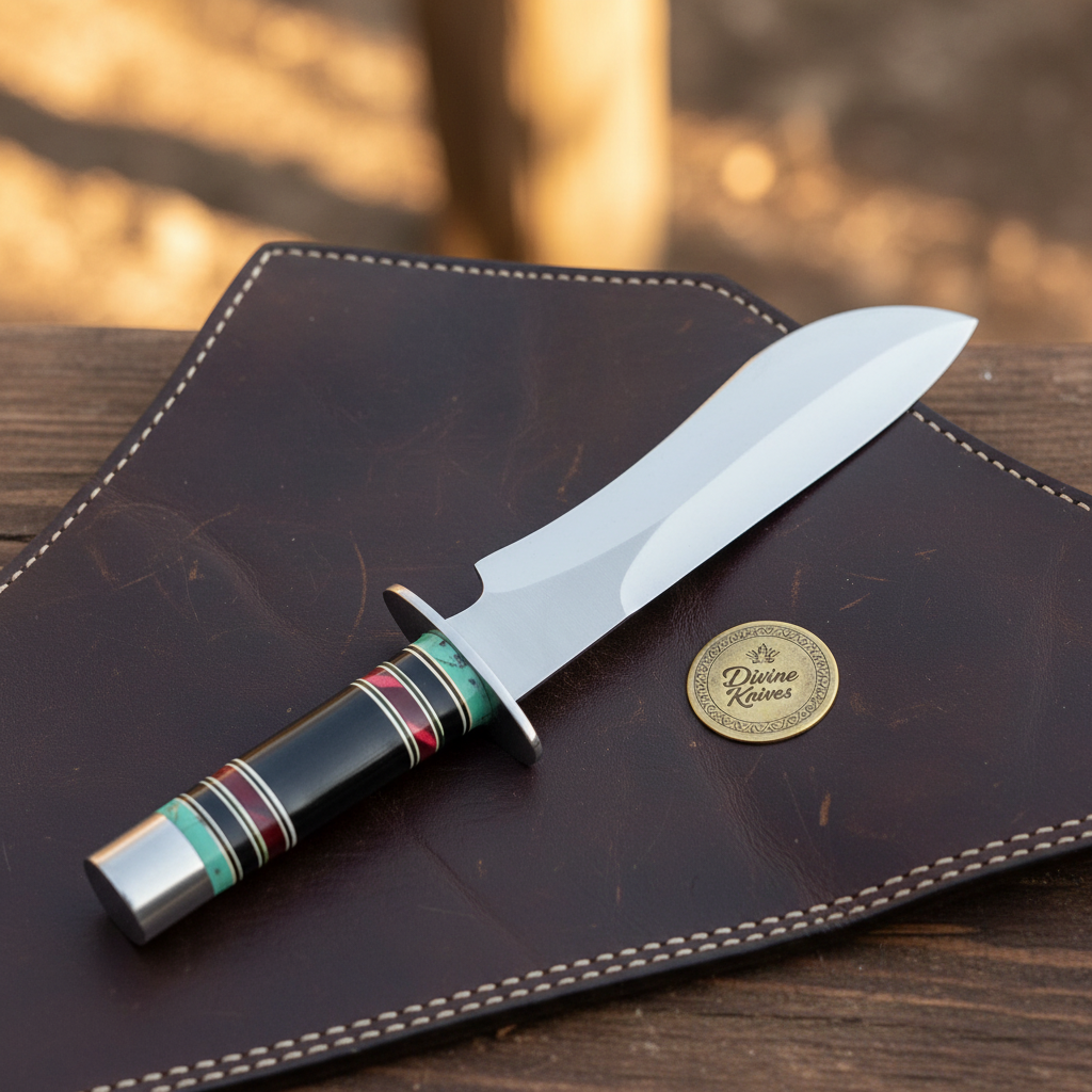 Stacked Resin Straight-Back Camp Bowie with Layered Color Handle