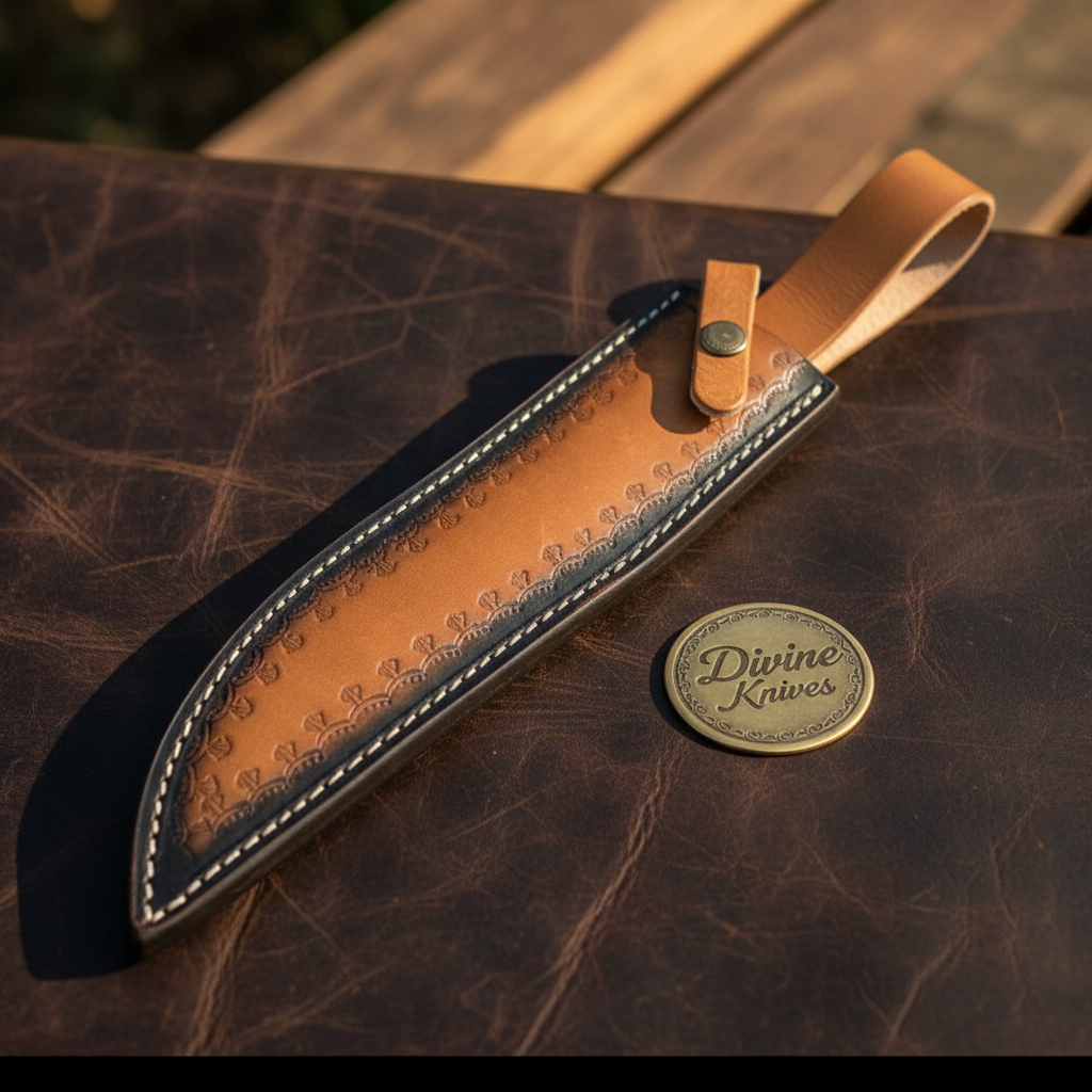 Native American Style Clip Point Bowie with Beadwork Handle