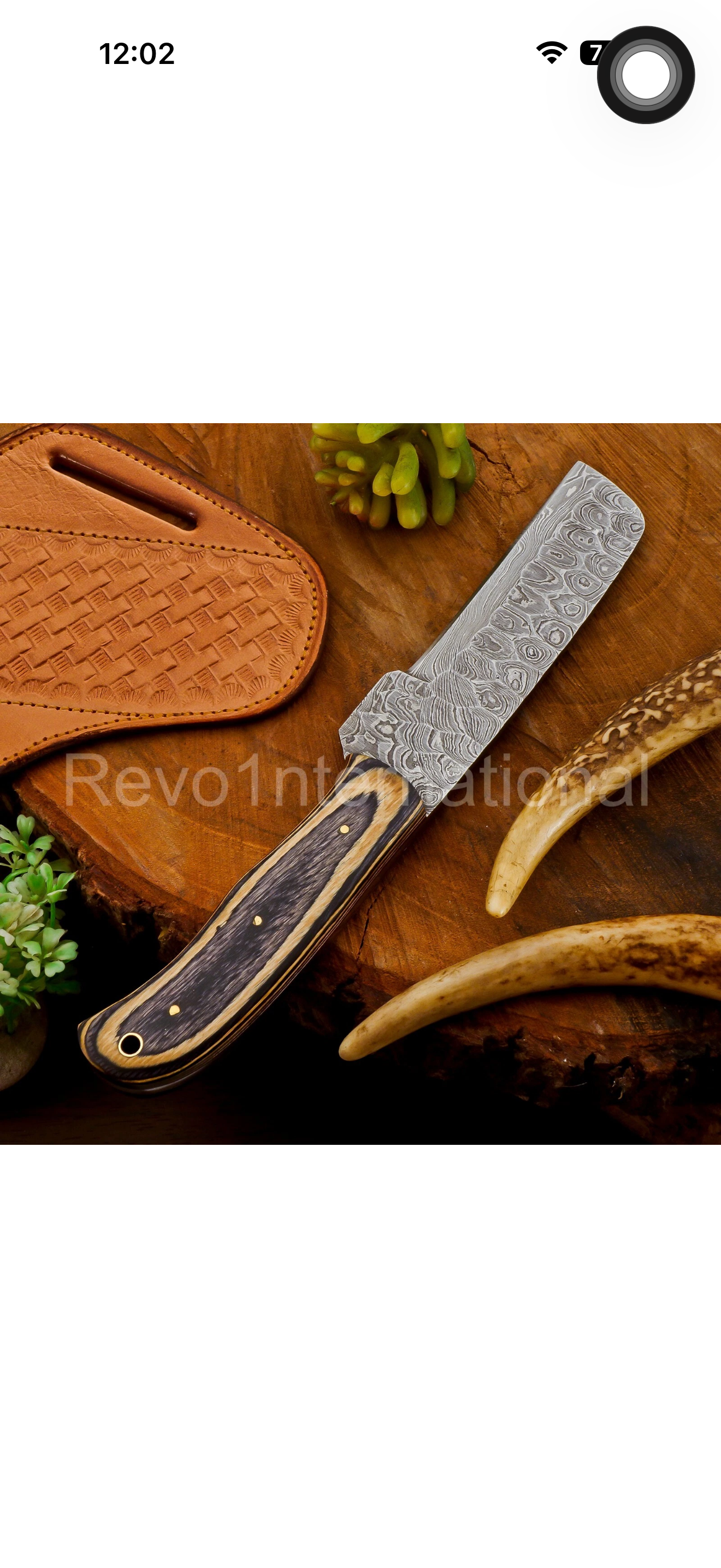 Dual-Tone Pakkawood Bone Bull Cutter with Stacked Handle Design