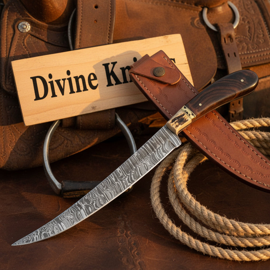 Rio Grande Damascus Fillet Knife for Precision Angler Fish Cleaning