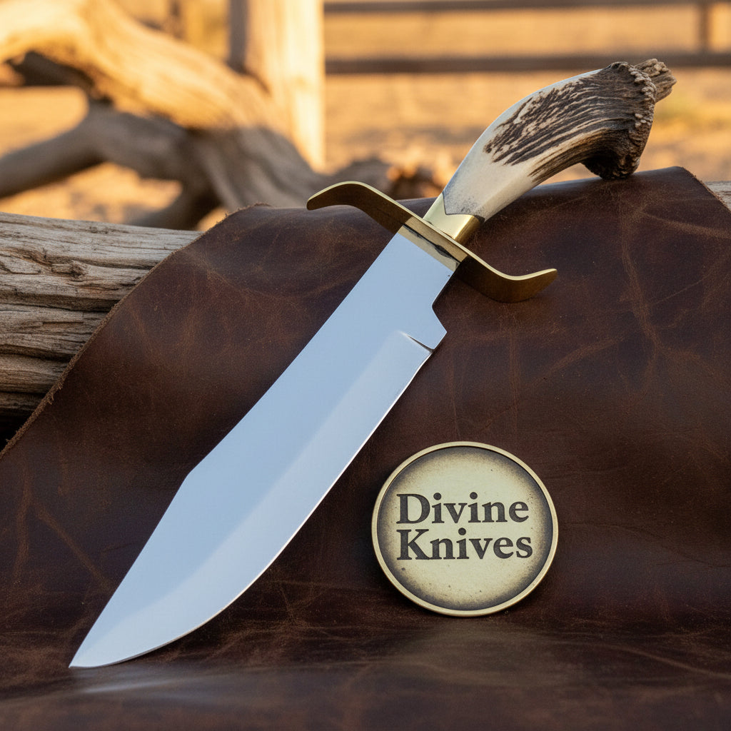 Stag handle Bowie knife