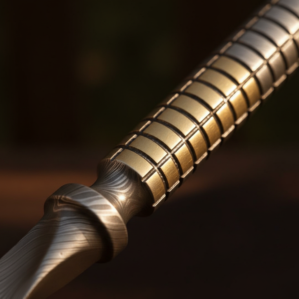 Integral Steel Dagger Set with Ribbed One Piece Handles and Hand Forged Layered Bodies