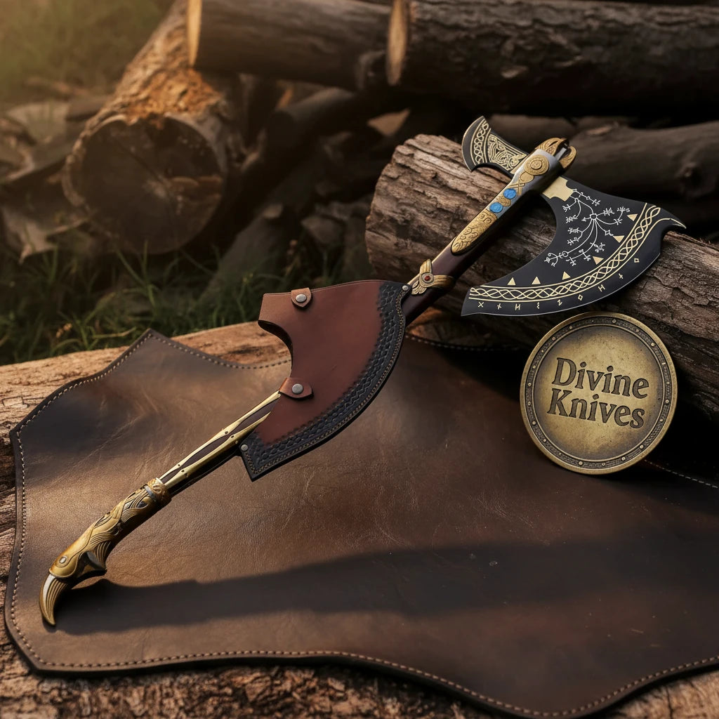 Satin Finish Bearded Hatchet with Rosewood Handle