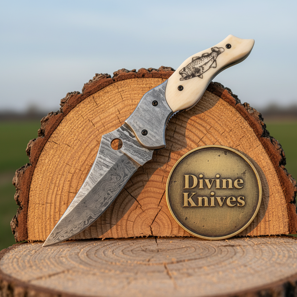 Bone handle folding knife