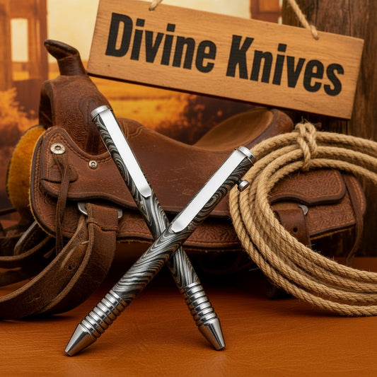 Damascus Ringed Pen Set for Premium Matching Gifting