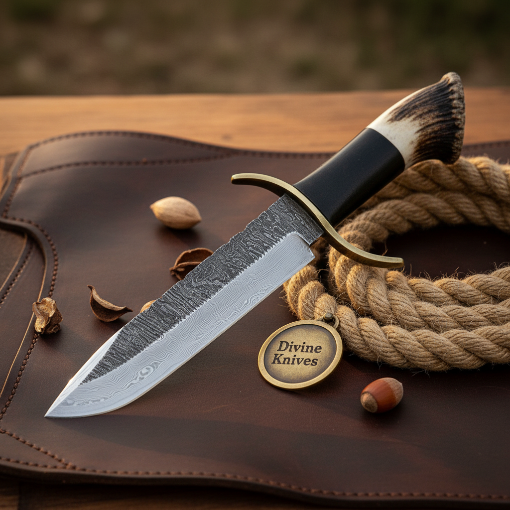 Sub-Hilt Stag Crown Wraith Bowie with Ranch Steel