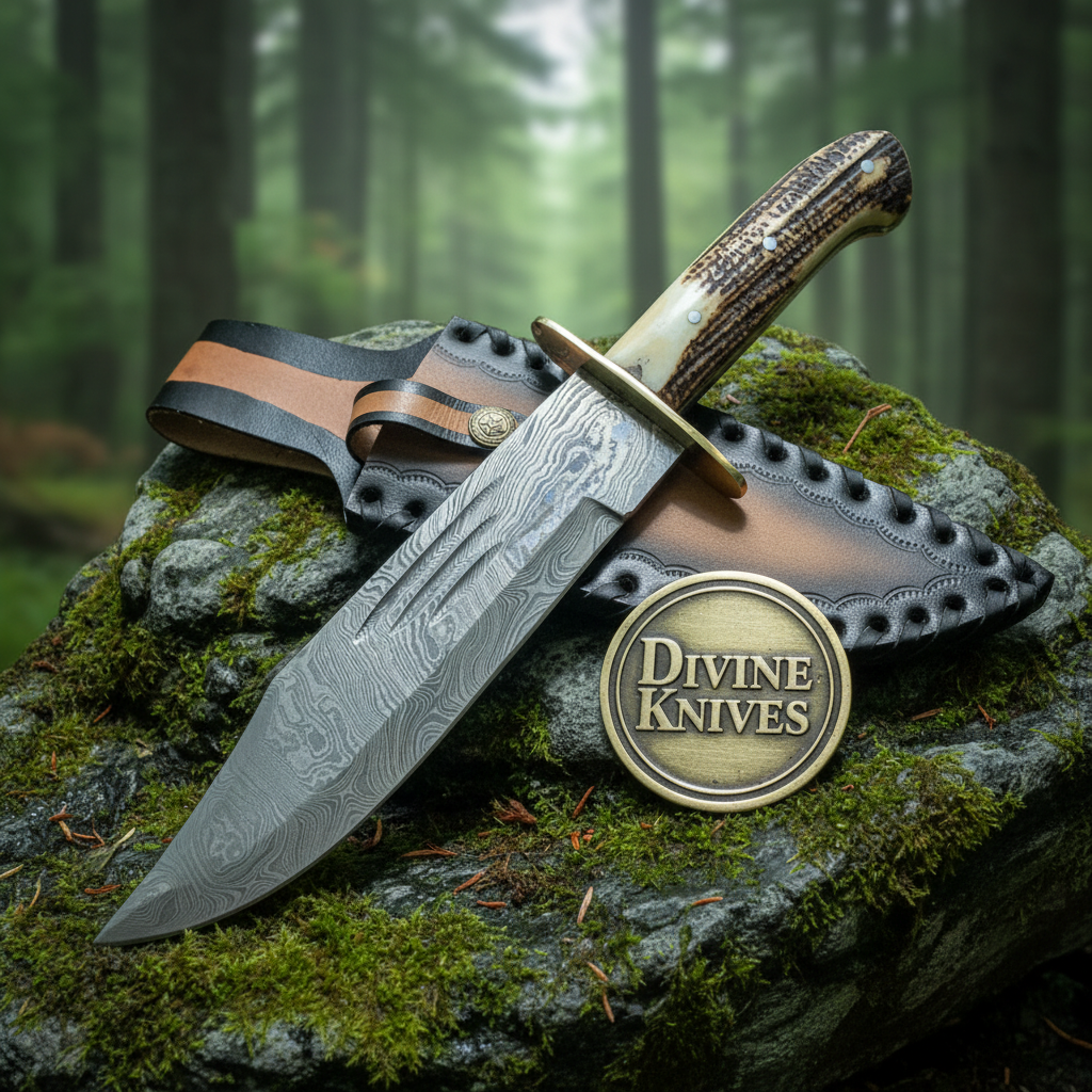 Damascus Bowie knife
