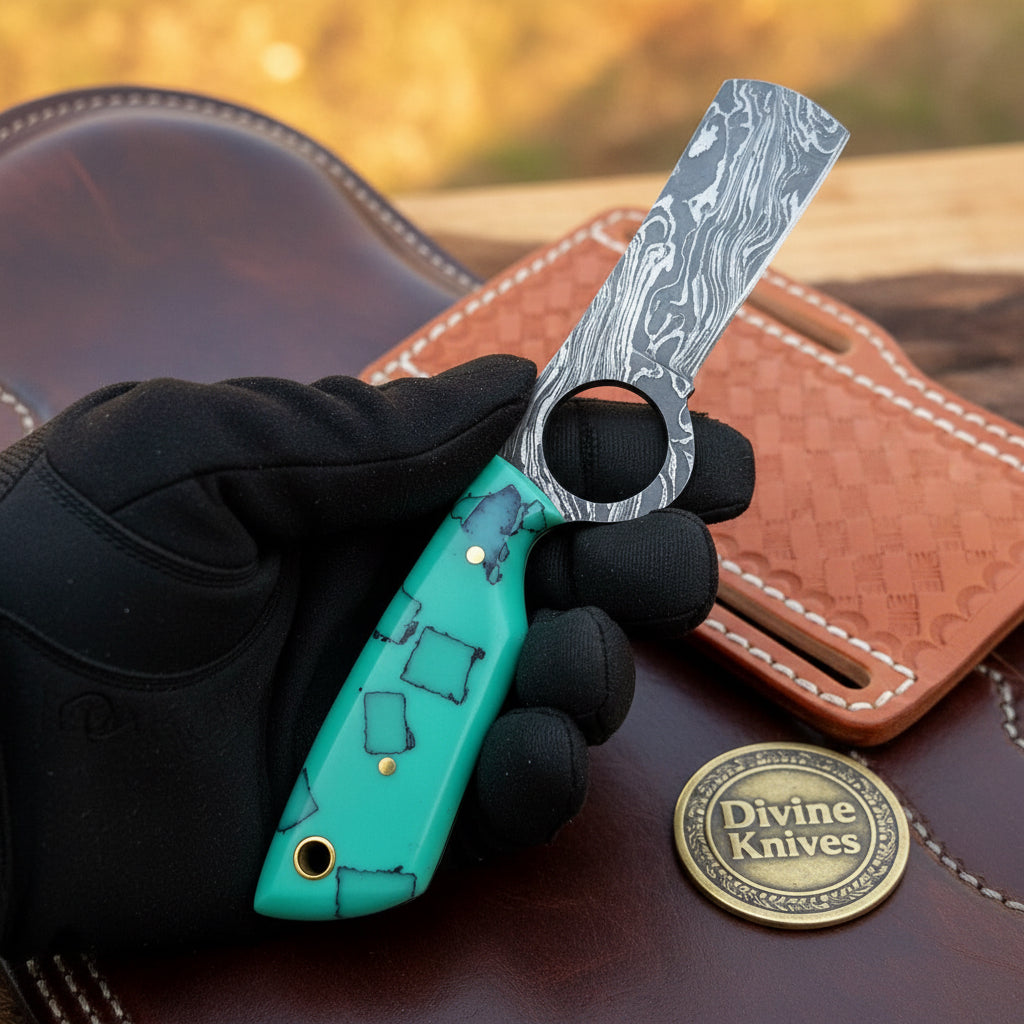 Turquoise Ring-Loop Bull Cutter & Neck Skinner Set for Serious Field Work