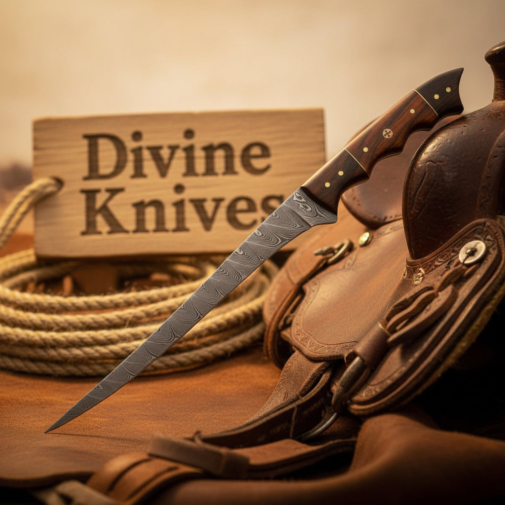 8- Inch Dymondwood Fillet Knife with Leather Sheath