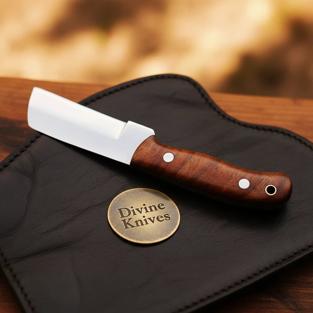 Rosewood D2 Steel Tanto Bull Cutter with Classic Wood Grip