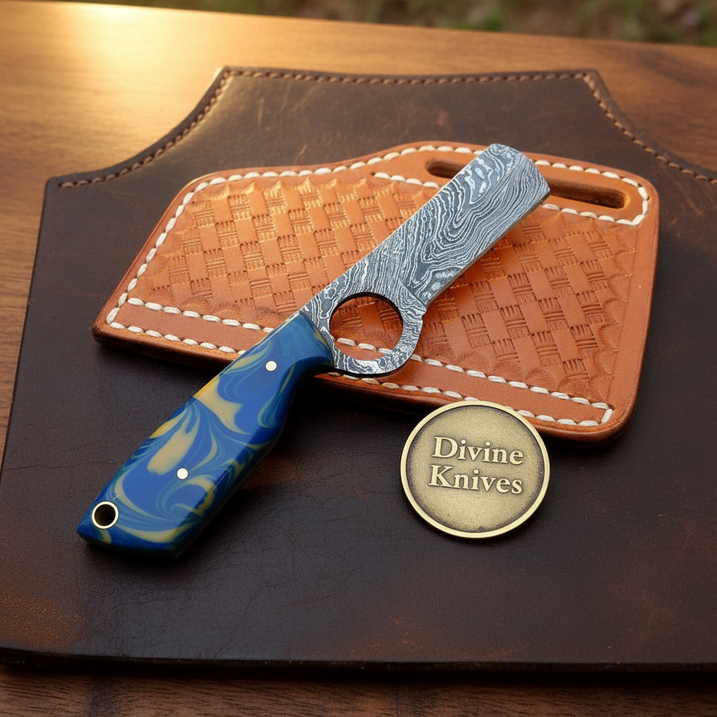 Blue Marbled Ring Bull Cutter & Neck Skinner Set for Field Dressing