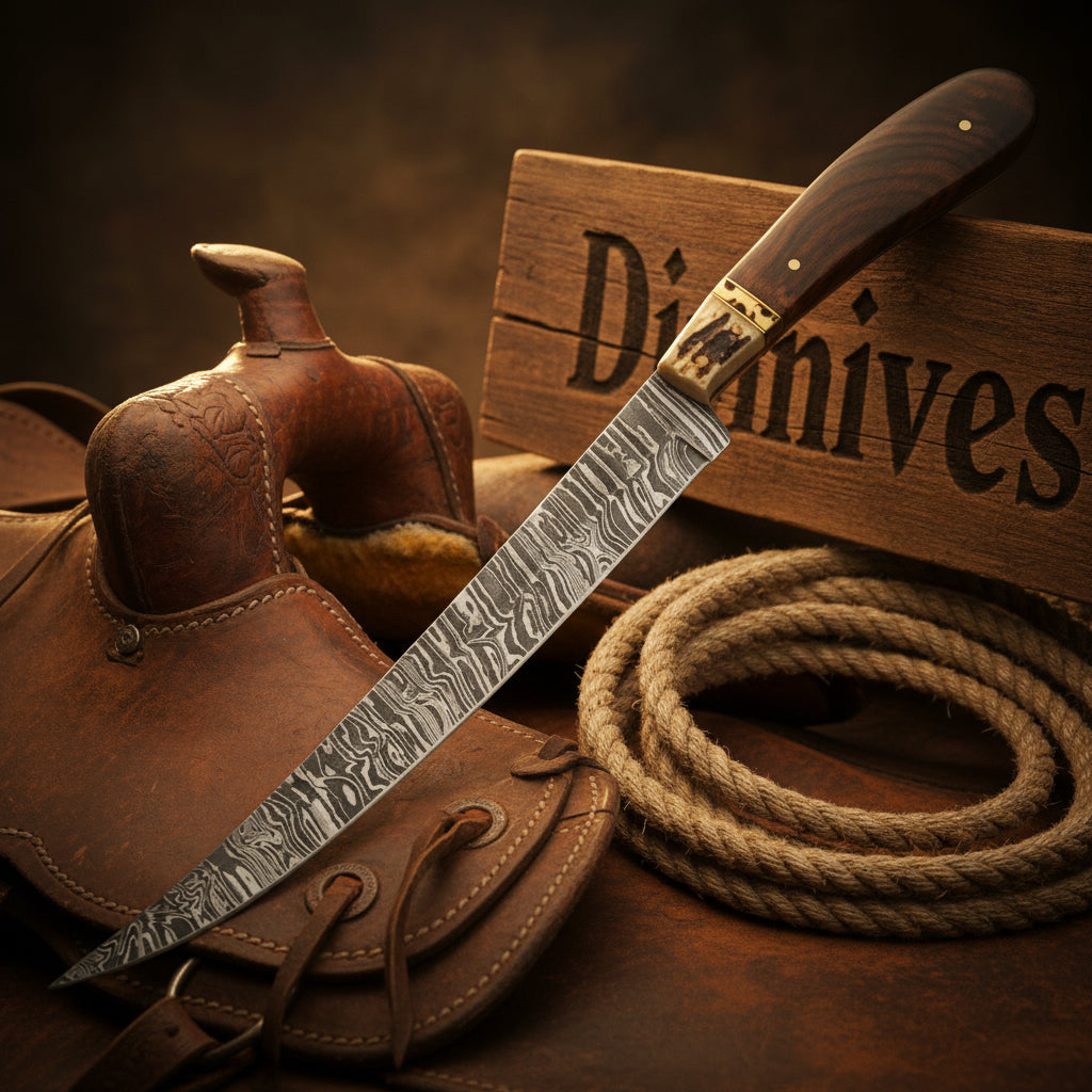 Rio Grande Damascus Fillet Knife for Precision Angler Fish Cleaning