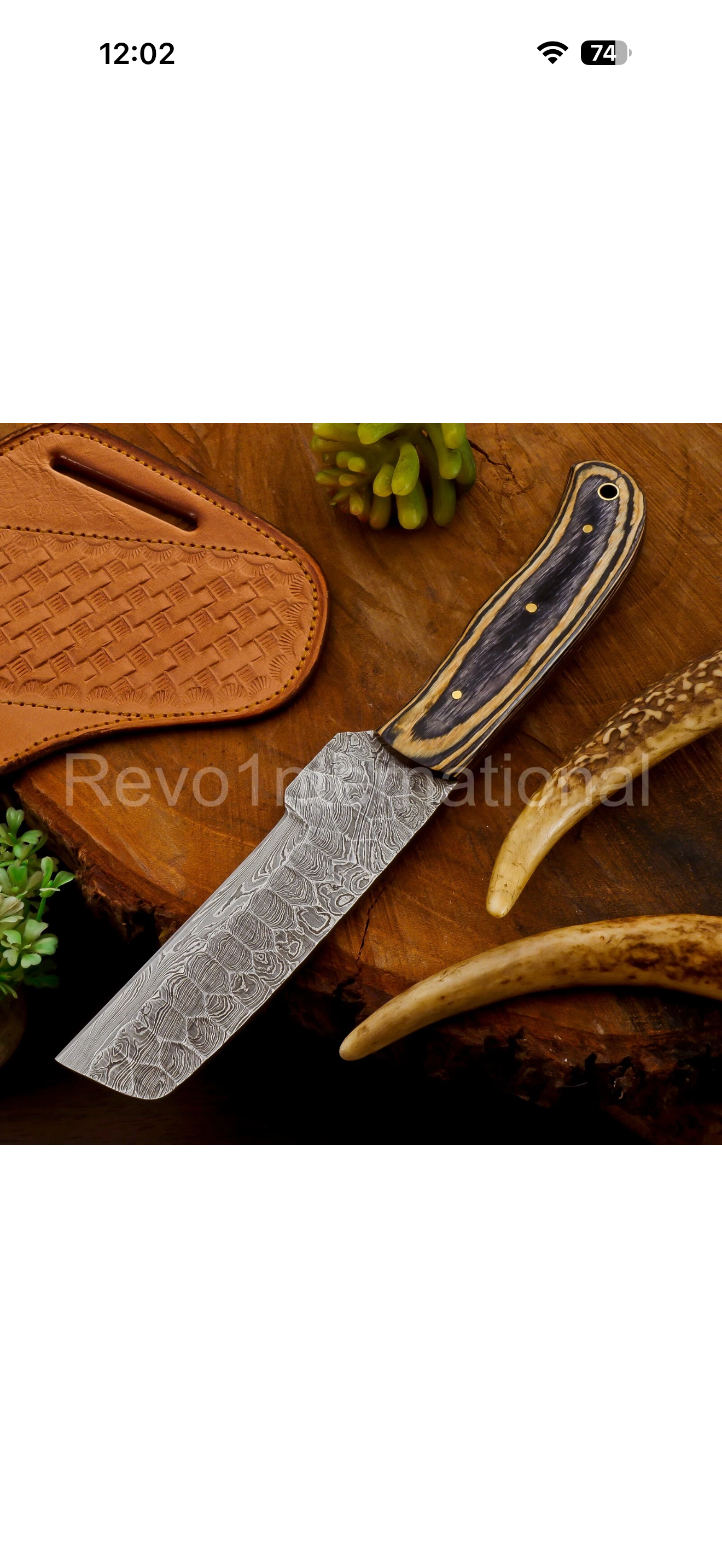 Dual-Tone Pakkawood Bone Bull Cutter with Stacked Handle Design