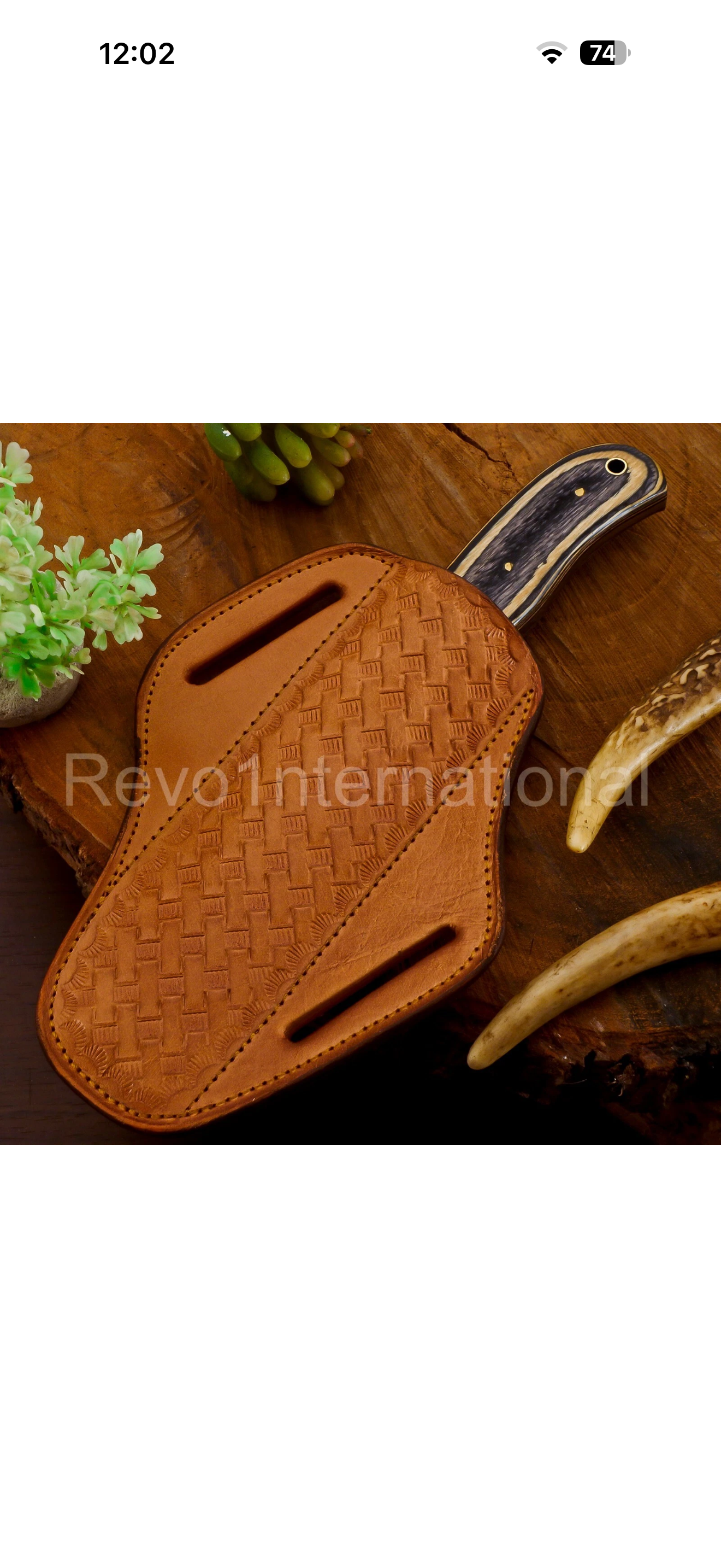 Dual-Tone Pakkawood Bone Bull Cutter with Stacked Handle Design