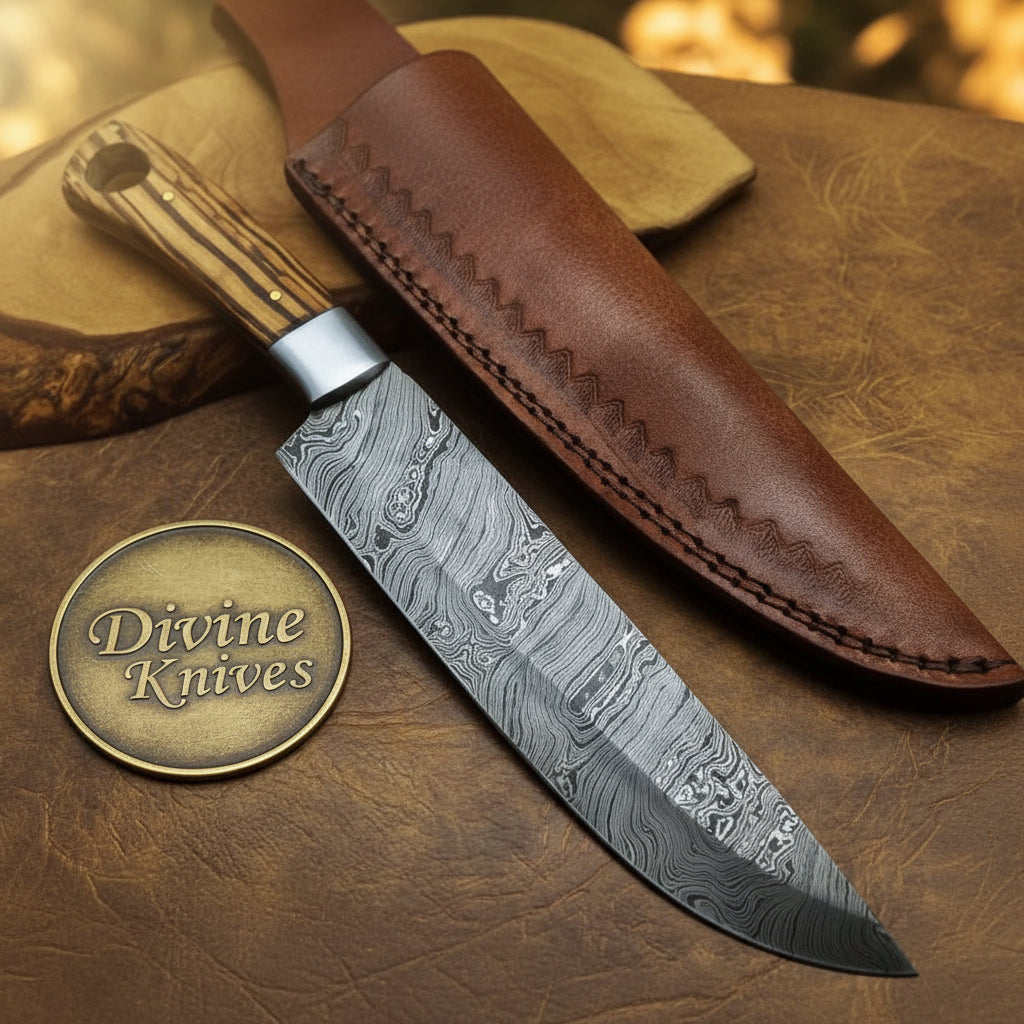 Zebra Wood Damascus Kiritsuke Chef Knife for Precise Prep
